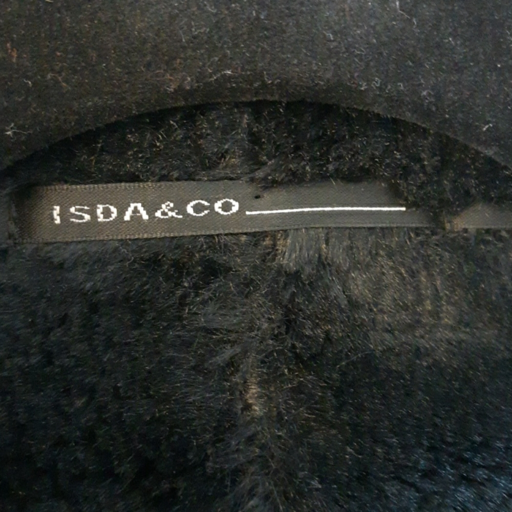 ISDA & CO. Faux fur shearling black coat size s - Picture 9 of 13